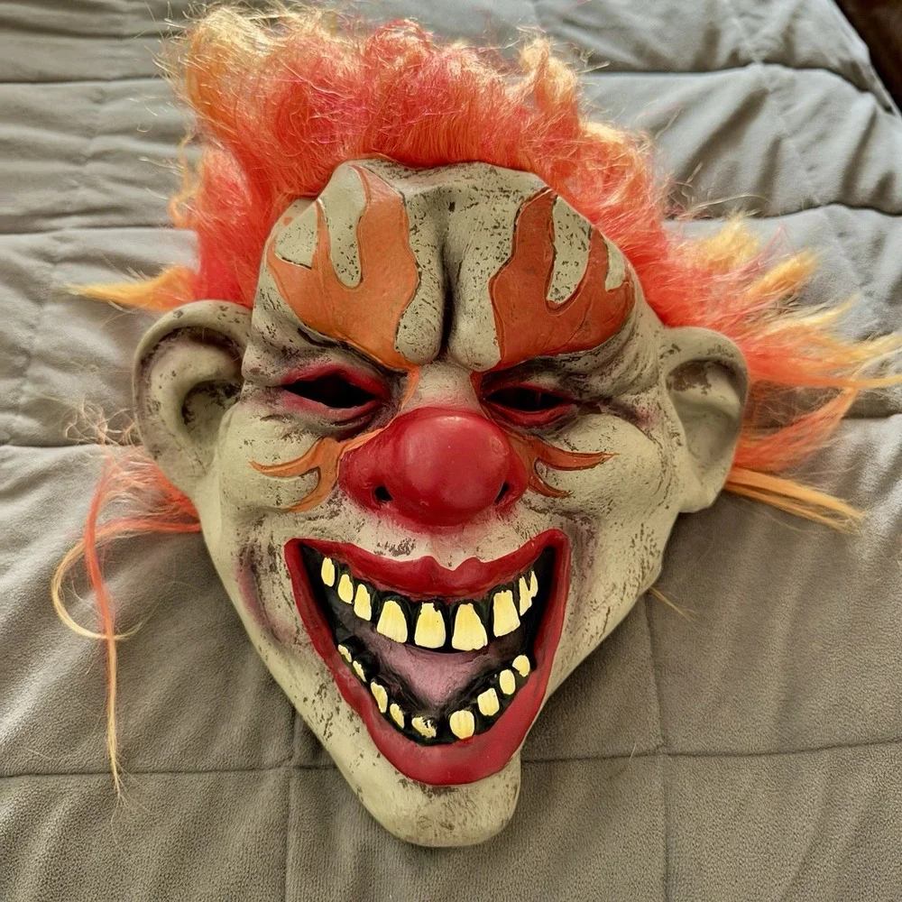 Halloween Clown Mask Lot 4‎ & Pumpkin LED Light Up Mask Costume Prop Mixed Set